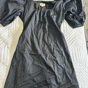 Elegant Black Puff Sleeve Dress